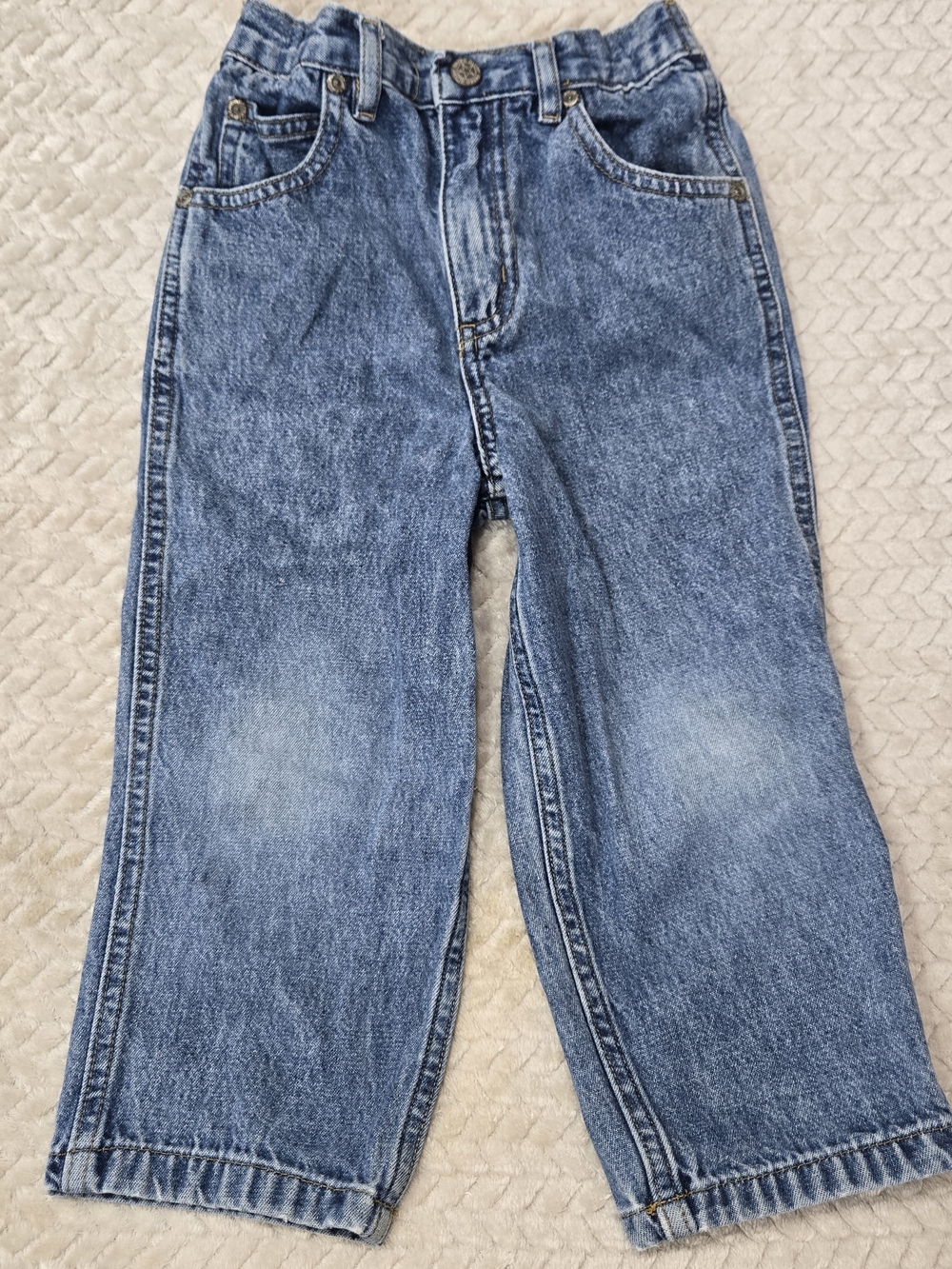Vintage Faded Glory 3T Jeans 100% Cotton Rigid Denim Baggy Toddler Kids Y2K